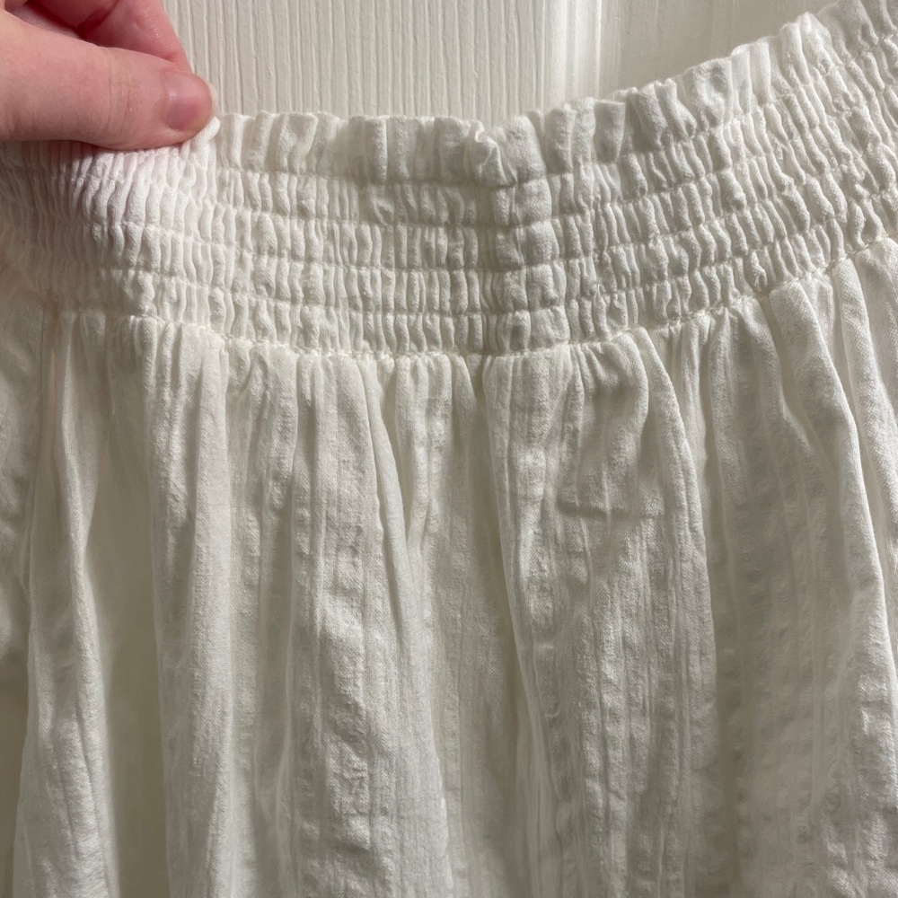 NWT Anthropologie Lucille Off-The-Shoulder Boho White Button Down Blouse Size M - Picture 12 of 13